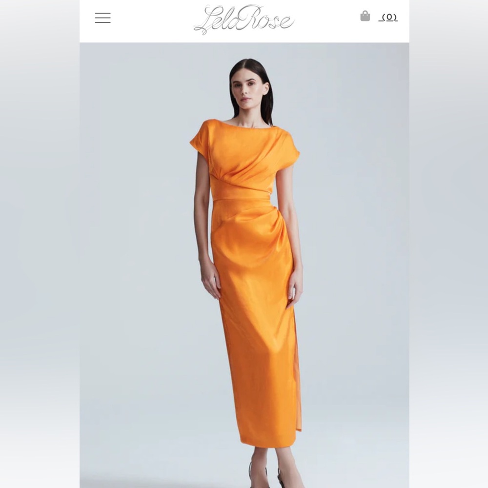 ***SOLD***.  Lela Rose Florence Satin Crepe Midi Dress